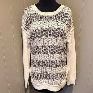 10 Crosby Derek Lam Women Petite P Monochrome Knit Patterned Sweater